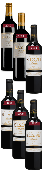 6 Fl. Jahrgangsvertikale Ch&acirc;teau Bouscaut rouge grand cru classe - Entdeckerpaket
